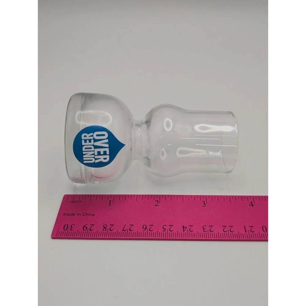 Vintage Over Under Double Shot Glass 3.5” Tall Bar Hurricane Mixing Shooter